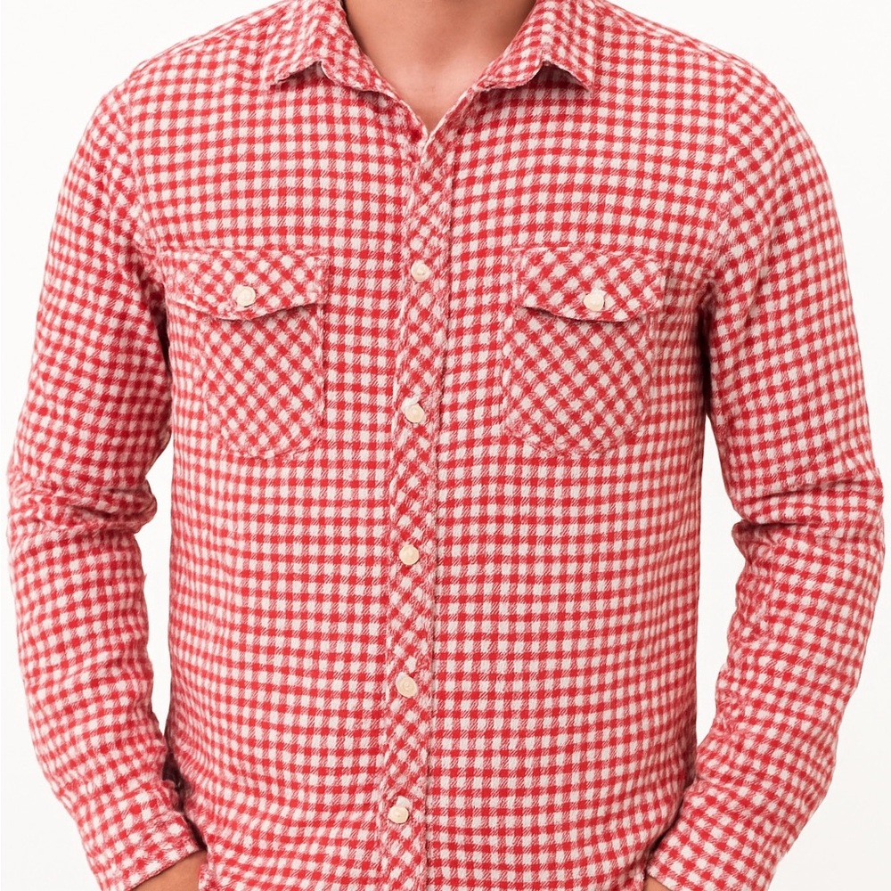 Red and White Checkered Men's Shirt